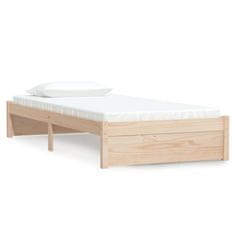 Vidaxl Posteljni okvir iz trdnega lesa 90x200 cm