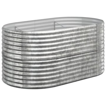 Vidaxl Visoka greda iz cinkanega jekla 152x80x68 cm srebrna