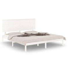 Vidaxl Posteljni okvir bel iz trdnega lesa 150x200 cm 5FT