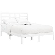 Vidaxl Posteljni okvir bel iz trdnega lesa 160x200 cm