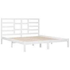 Vidaxl Posteljni okvir bel iz trdnega lesa 180x200 cm 6FT