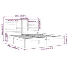 Vidaxl Posteljni okvir iz trdnega lesa 200x200 cm