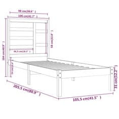 Vidaxl Posteljni okvir iz trdnega lesa 100x200 cm