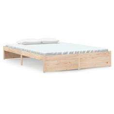 Vidaxl Posteljni okvir iz trdnega lesa 140x200 cm