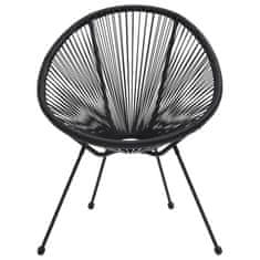 Greatstore Zunanja jedilna garnitura 5-delna PVC ratan črna