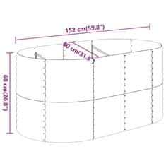 Vidaxl Visoka greda iz prašno premazanega jekla 152x80x68 cm siva