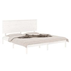 Vidaxl Posteljni okvir bel iz trdnega lesa 150x200 cm 5FT