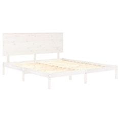 Vidaxl Posteljni okvir bel iz trdnega lesa 150x200 cm 5FT