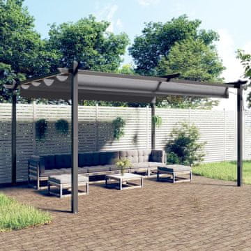 Vidaxl vidaXL Vrtna paviljon z zložljivo streho, 4 x 3 m, antracit