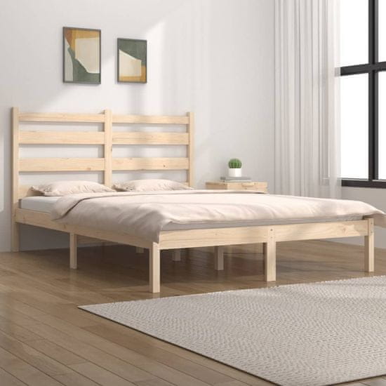 Vidaxl Posteljni okvir iz trdne borovine 150x200 cm 5FT