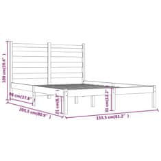 Vidaxl Posteljni okvir iz trdne borovine 150x200 cm 5FT