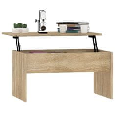 Vidaxl Klubska mizica sonoma hrast 80x50,5x41,5 cm konstruiran les