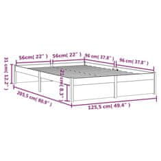 Vidaxl Posteljni okvir iz trdnega lesa 120x200 cm