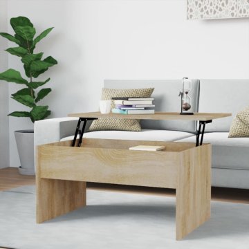 Vidaxl Klubska mizica sonoma hrast 80x50,5x41,5 cm konstruiran les