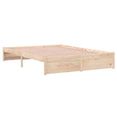 Vidaxl Posteljni okvir iz trdnega lesa 140x200 cm