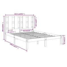 Vidaxl Posteljni okvir iz trdnega lesa 120x190 cm 4FT