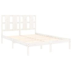 Vidaxl Posteljni okvir bel iz trdne borovine 120x200 cm