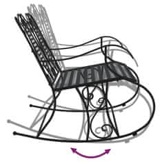 Vidaxl Gugalna klop za 2 osebi 113 cm črno jeklo