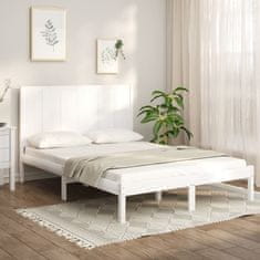 Vidaxl Posteljni okvir bel iz trdne borovine 140x190 cm