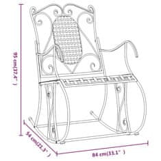 Greatstore Gugalna klop 84 cm črno jeklo