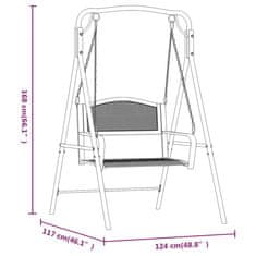 Vidaxl Gugalna klop 124 cm črna jeklena
