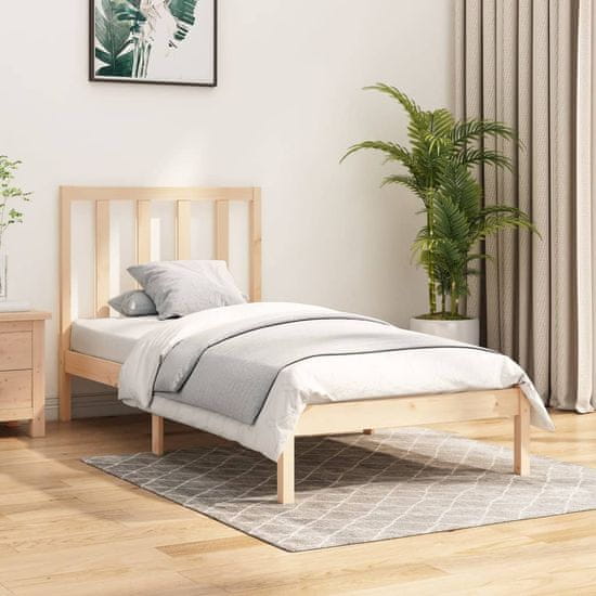 shumee Posteljni okvir iz trdne borovine 90x200 cm