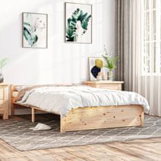 Vidaxl Posteljni okvir iz trdnega lesa 135x190 cm 4FT6