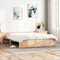 Vidaxl Posteljni okvir iz trdnega lesa 140x190 cm