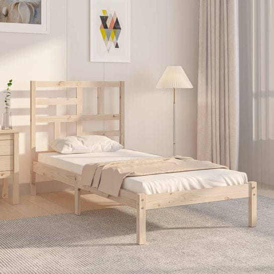 Vidaxl Posteljni okvir iz trdnega lesa 75x190 cm 2FT6
