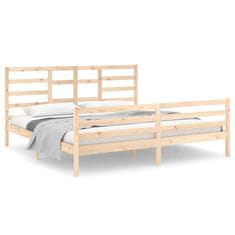 Vidaxl Posteljni okvir iz trdnega lesa 200x200 cm