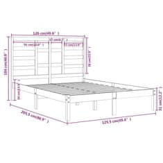 Vidaxl Posteljni okvir iz trdnega lesa 120x200 cm