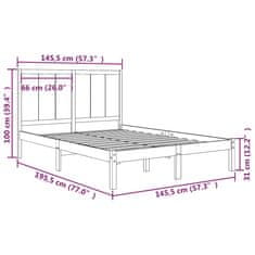 Vidaxl Posteljni okvir bel iz trdne borovine 140x190 cm
