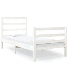 Vidaxl Posteljni okvir bel iz trdne borovine 90x190 cm 3FT