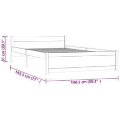 Vidaxl Posteljni okvir iz trdnega lesa 135x190 cm 4FT6