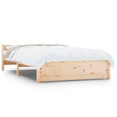 Vidaxl Posteljni okvir iz trdnega lesa 135x190 cm 4FT6