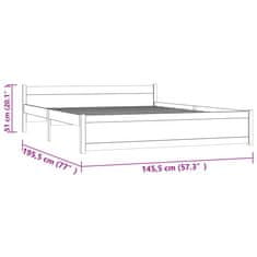 Vidaxl Posteljni okvir iz trdnega lesa 140x190 cm
