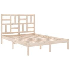 Vidaxl Posteljni okvir iz trdnega lesa 135x190 cm 4FT6