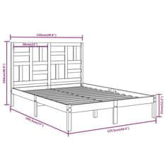 Vidaxl Posteljni okvir iz trdnega lesa 120x190 cm 4FT