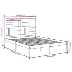 Vidaxl Posteljni okvir iz trdnega lesa 135x190 cm 4FT6