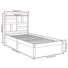 Vidaxl Posteljni okvir iz trdnega lesa 100x200 cm
