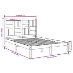 Vidaxl Posteljni okvir iz trdnega lesa 120x200 cm