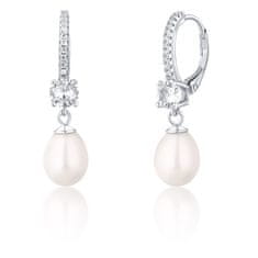JwL Luxury Pearls Očarljivi srebrni uhani s pravimi biseri in cirkoni JL0739
