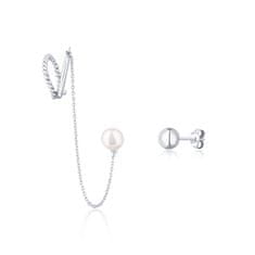 JwL Luxury Pearls Asimetrični uhani s pravim biserom JL0747