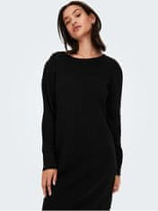 Jacqueline de Yong Ženska obleka JDYMARCO Regular Fit 15259216 Black MELANGE (Velikost L)