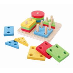 Bigjigs Toys Bigjigs Baby Polaganje barvnih oblik na palice