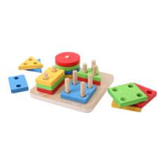 Bigjigs Toys Bigjigs Baby Polaganje barvnih oblik na palice