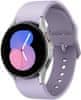 Samsung Galaxy Watch5 (SM-R900) pametna ura, 40 mm, BT, srebrna, vijoličen pašček