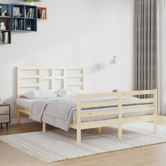 Vidaxl Posteljni okvir iz trdnega lesa 140x200 cm