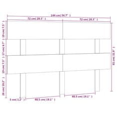 Vidaxl Posteljno vzglavje medeno rjavo 144x3x81 cm trdna borovina