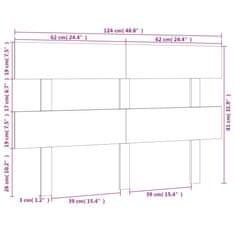 Vidaxl Posteljno vzglavje medeno rjavo 124x3x81 cm trdna borovina
